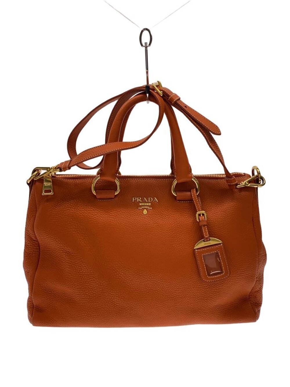 Prada Tessuto Boston Bag Leather Orange